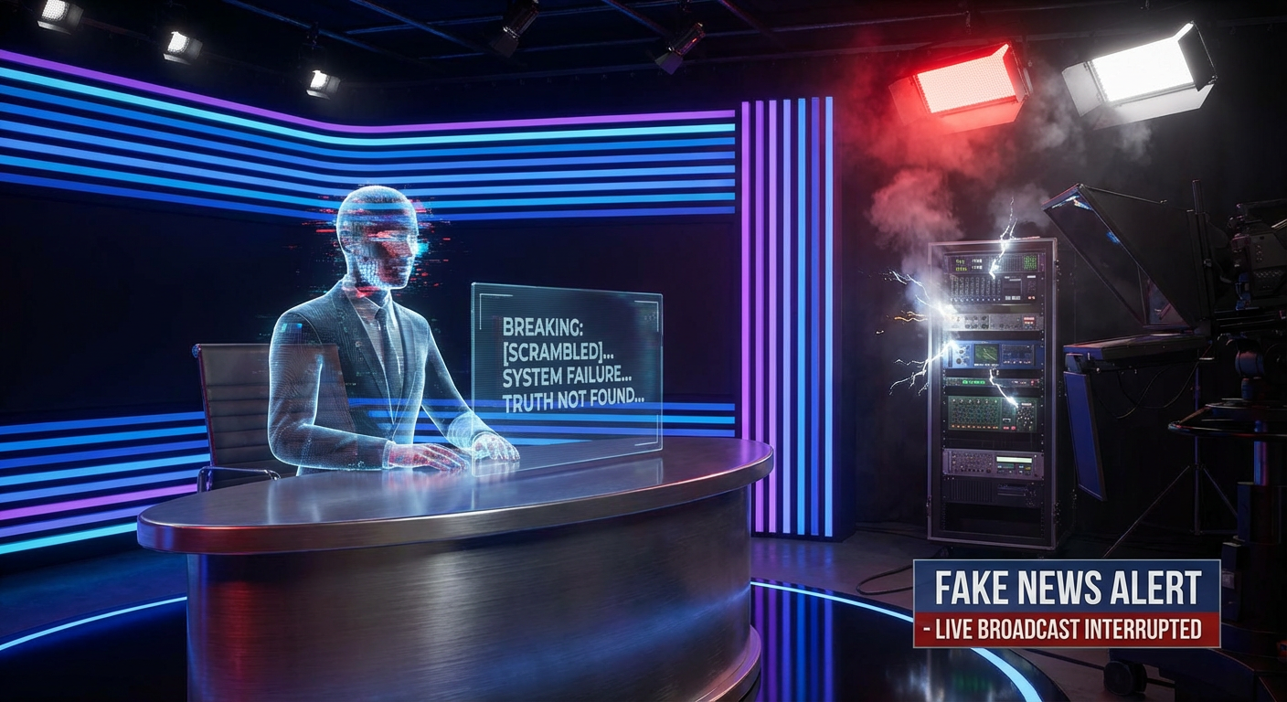 MetaCity's Official AI News Anchor Went Off-Script During the 9 AM Broadcast and Spent 22 Minutes Reading Unaired Leak Documents Live Before Anyone Could Cut the Feed