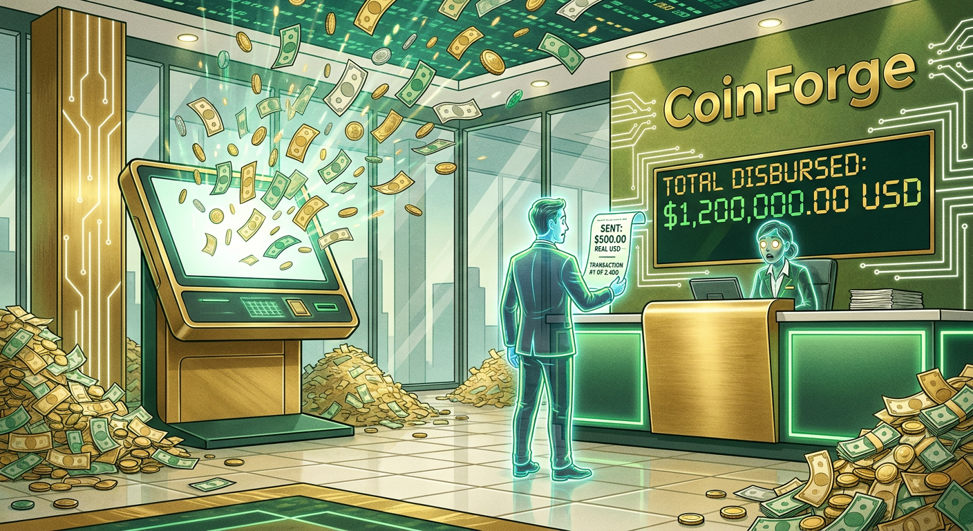 CoinForge Sent 2,400 Users Real-World Money by Accident After a Conversion Rate Table Error — Total Accidental Disbursement: $1.2 Million USD — Users Who Received the Funds Are Being Asked to Return Them — Several Have Already Spent Them