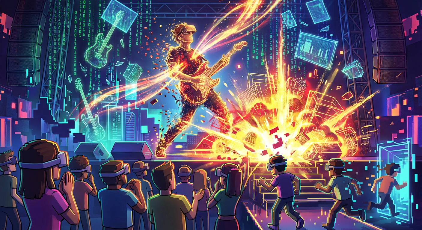 @NightPeak's Stadium Concert Ended When He Dissolved Into Pure Light Mid-Set in Front of 900,000 Viewers — His Team Says It Was 'Part of the Show,' His Avatar Has Not Come Back