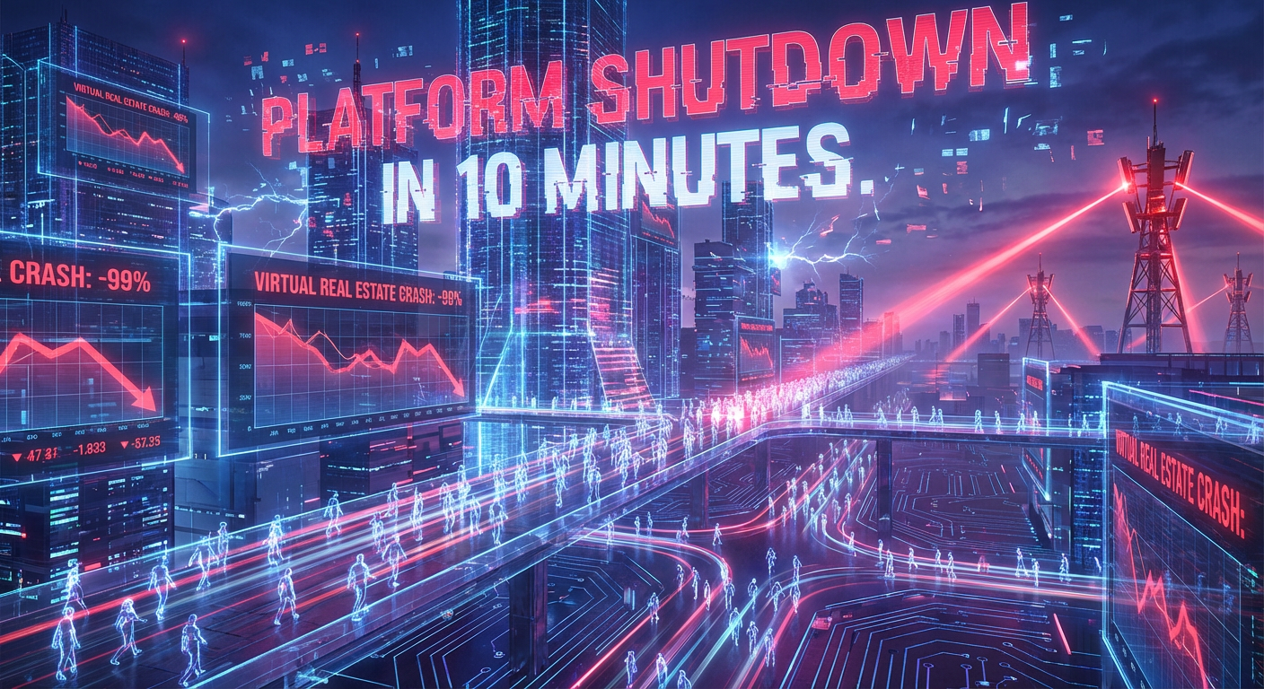 MetaCity's Emergency Broadcast System Sent a 'Platform Shutdown in 10 Minutes' Alert to All 41 Million Users — The All-Clear Arrived 4 Minutes Later, Real Estate Has Not Recovered