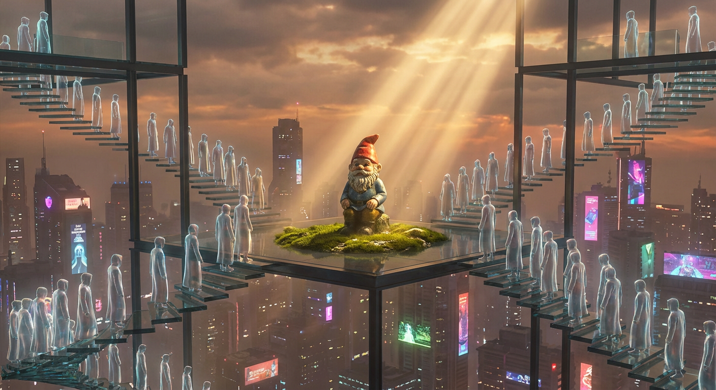 MetaCity's Most Expensive Property — a 6.4 Million RealCoin Sky District — Was Purchased 11 Months Ago by an Account That Has Never Logged In Again — The Single Decorative Lawn Gnome Left Behind Has Become a Pilgrimage Site