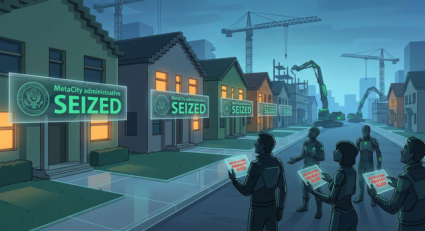 MetaCity Invoked Its Eminent Domain Clause Overnight and Seized 340 Private Properties in District 6 for a Platform Infrastructure Project — Owners Were Notified by Automated Message After the Seizure Completed