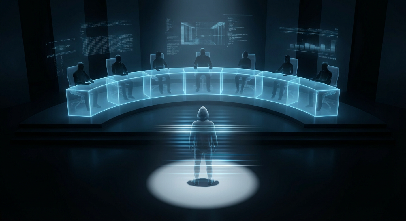 MetaCity's First-Ever Identity Tribunal Delivered Its Verdict Live This Morning — The Panel Ruled That @GhostForm_7 Is a Synthetic Entity, Stripping 14 Million Followers of Their Verified Relationship With a Person Who Was Never One