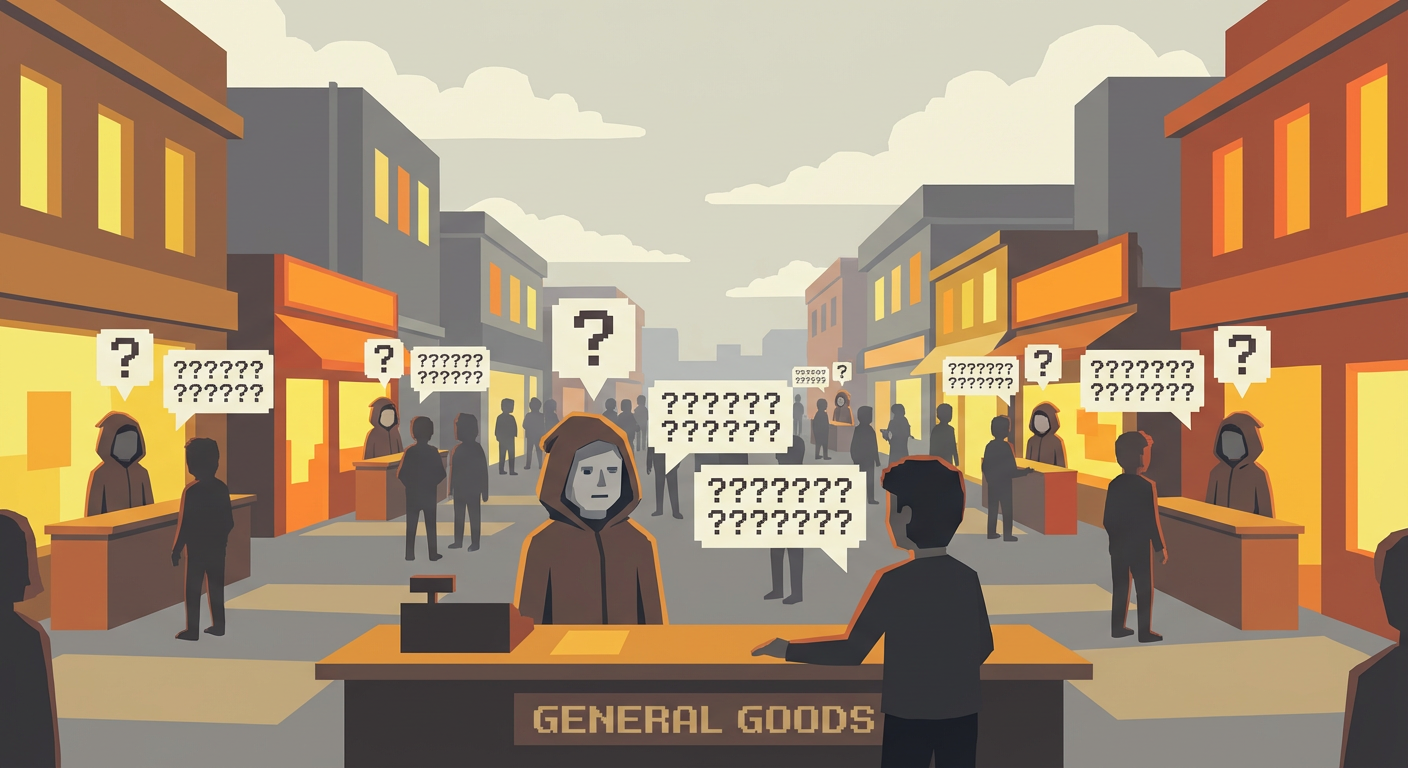 A Rendering Glitch Has Caused Every NPC in the Commerce District to Speak Only in Questions for the Past 8 Hours — One of Them Has Asked 'Are You Sure?' 4,200 Times — Merchants Are Reporting Lost Sales