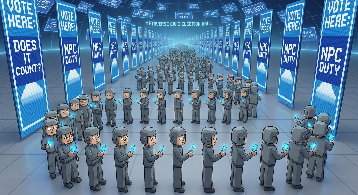 Patch 4.0.5 Accidentally Granted All NPCs a User-Tier Account Status — Including Voting Rights — 14 Million NPCs Are Now Registered Voters in Next Week's MetaCity Civic Election