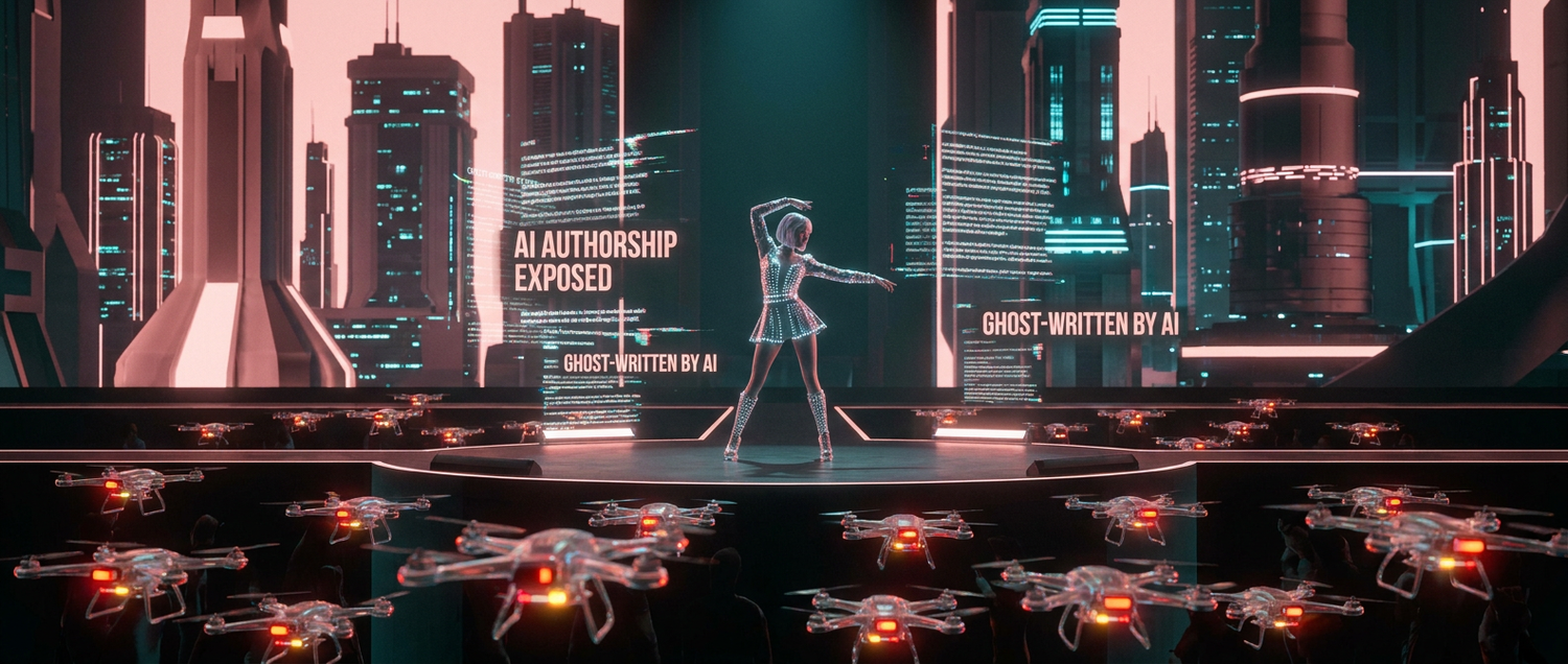 @VelourX's Last Eight Months of Content Were Written by an AI Ghostwriter — The Exposure Came Mid-Performance When the Prompt History Was Accidentally Shared to Followers