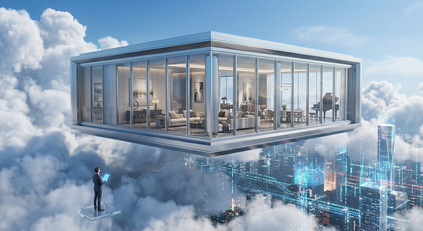 A Zero-Gravity Luxury Penthouse Listed at 2.4 Million Credits Was Discovered to Be Floating 800 Meters Above Its Listed Address With No Access Point, Staircase, Elevator, or Teleport Node